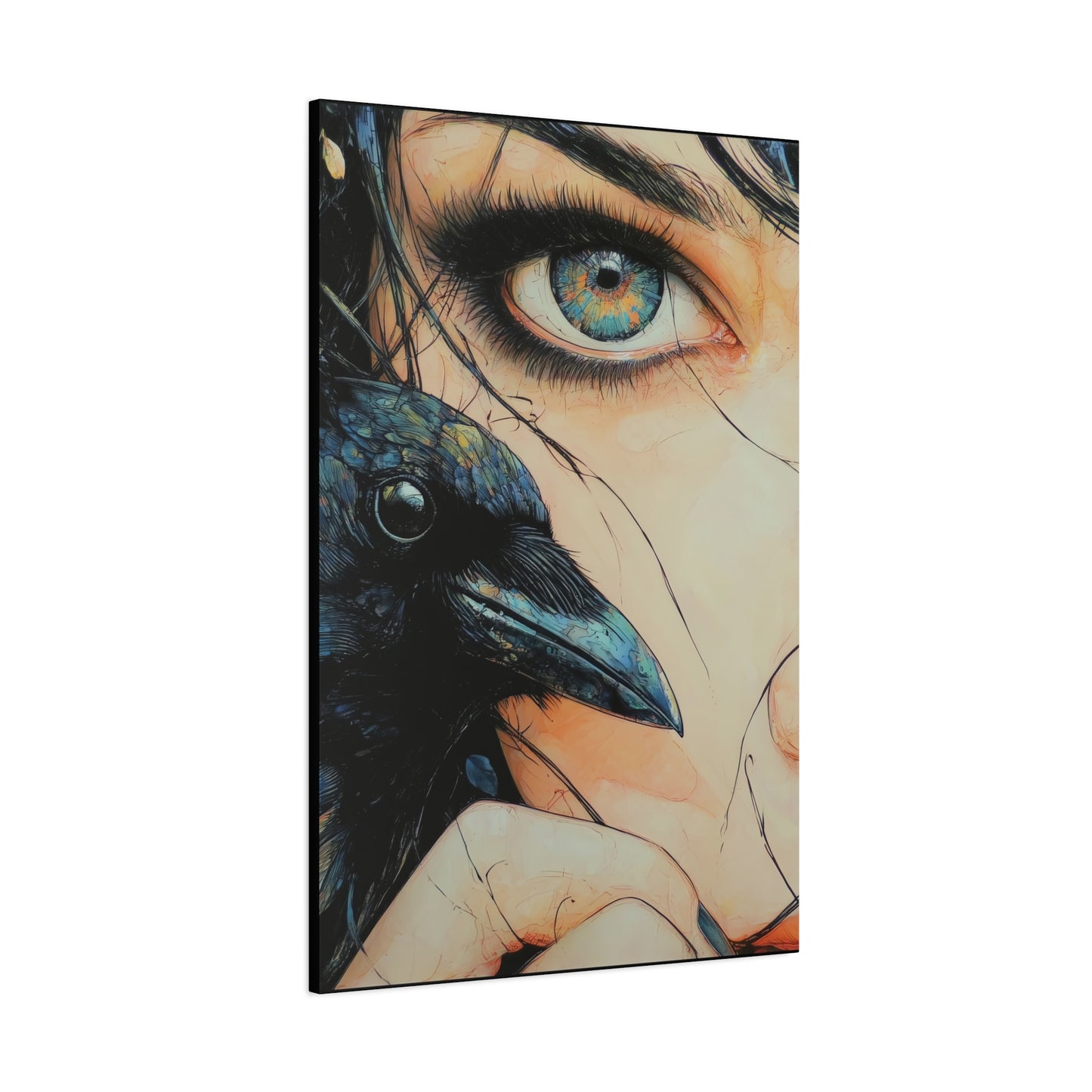 Gallery Wrapped Canvas, Myth and Bones Gothic Art Canvas, Dark Muse Canvas - Zephyra