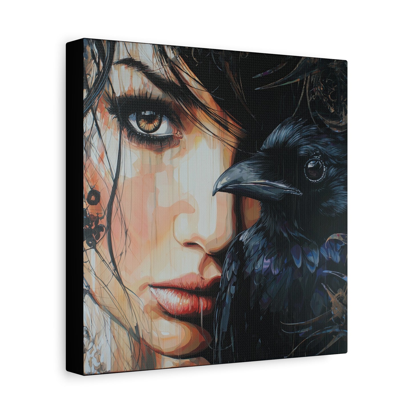 Gallery Wrapped Canvas, Myth and Bones Gothic Art Canvas, Dark Muse Canvas - Solène