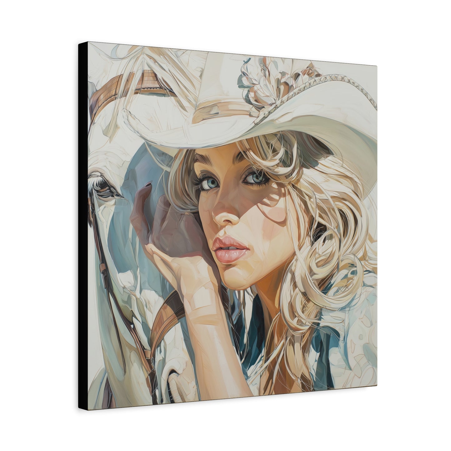 Gallery Wrapped Canvas, Wranglers and Wreckage Art Canvas, Erotic Pinup Art Canvas – Josie
