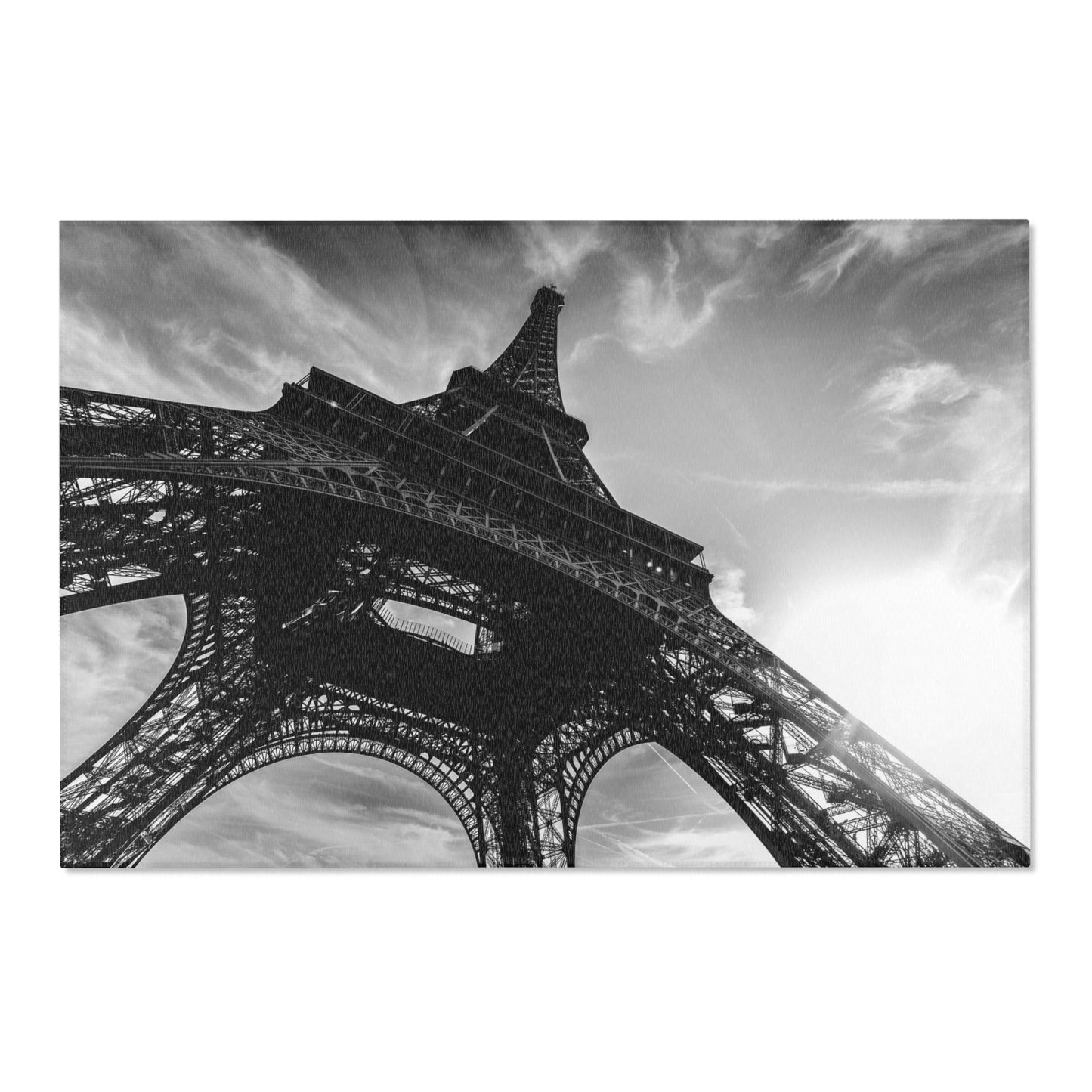 Eiffel Tower Area Rug - Black and White Paris Floor Mat - Custom Area Rug