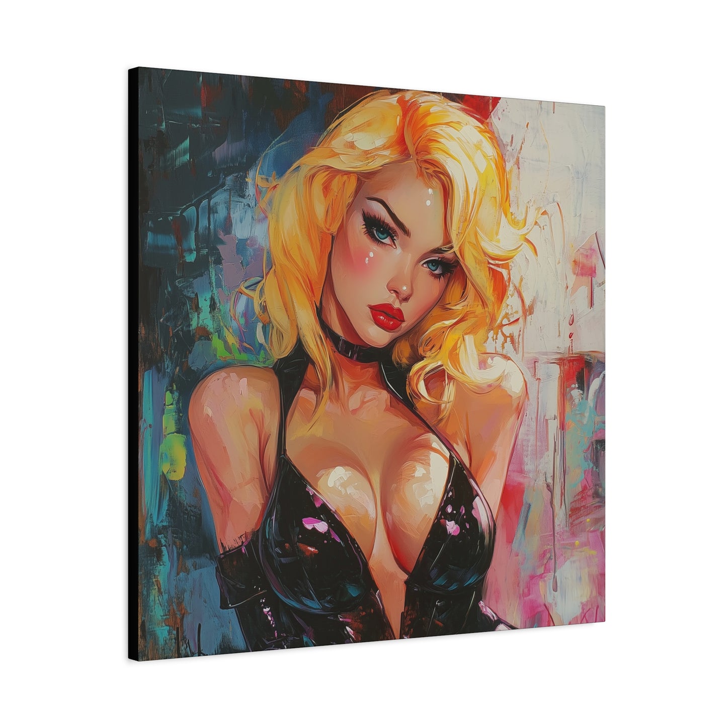 Gallery Wrapped Canvas, Guilt and Grit Adult Art Canvas, Erotic Pinup Art Canvas – Esme