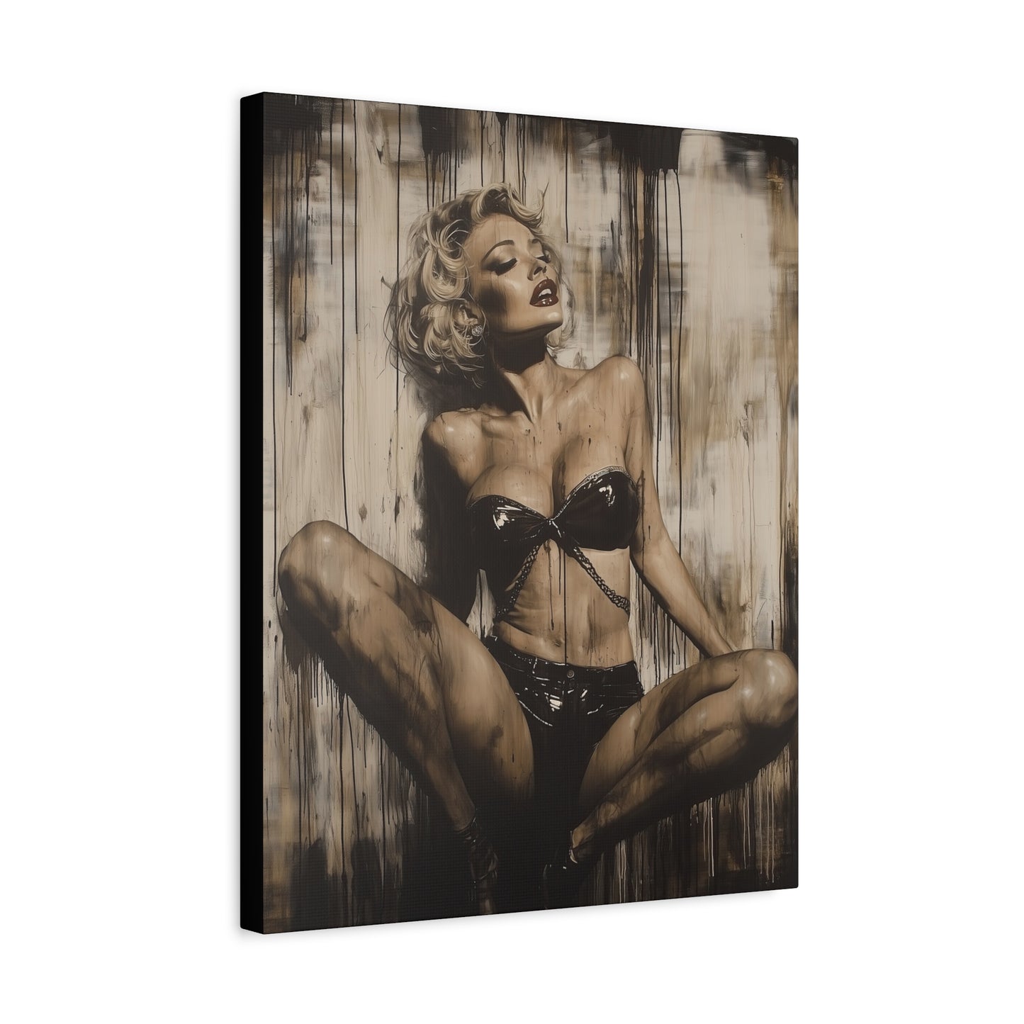 Gallery Wrapped Canvas, Guilt and Grit Adult Art Canvas, Erotic Pinup Art Canvas – Calista