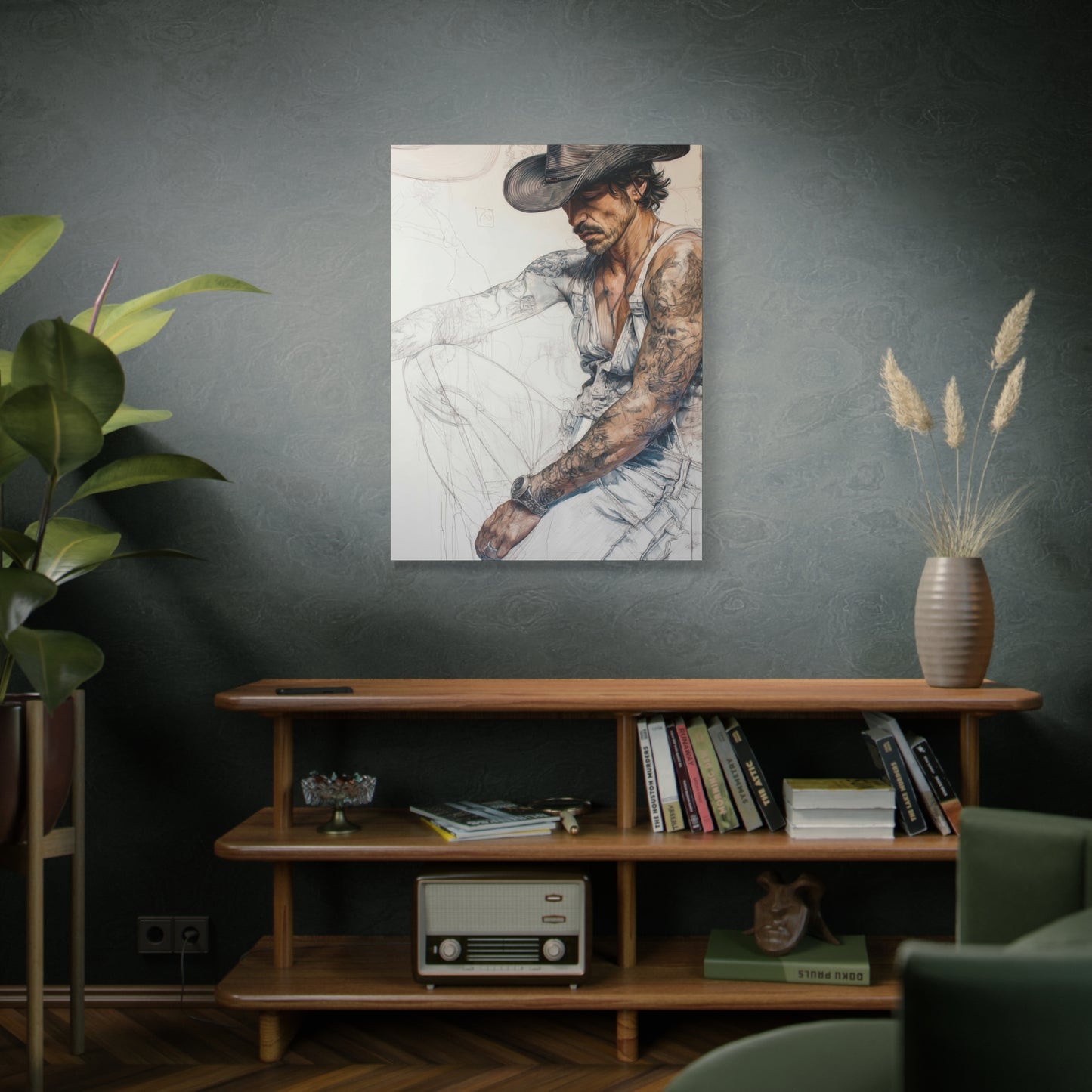Gallery Wrapped Canvas, Wranglers and Wreckage Art Canvas, Erotic Pinup Art Canvas – Maverick