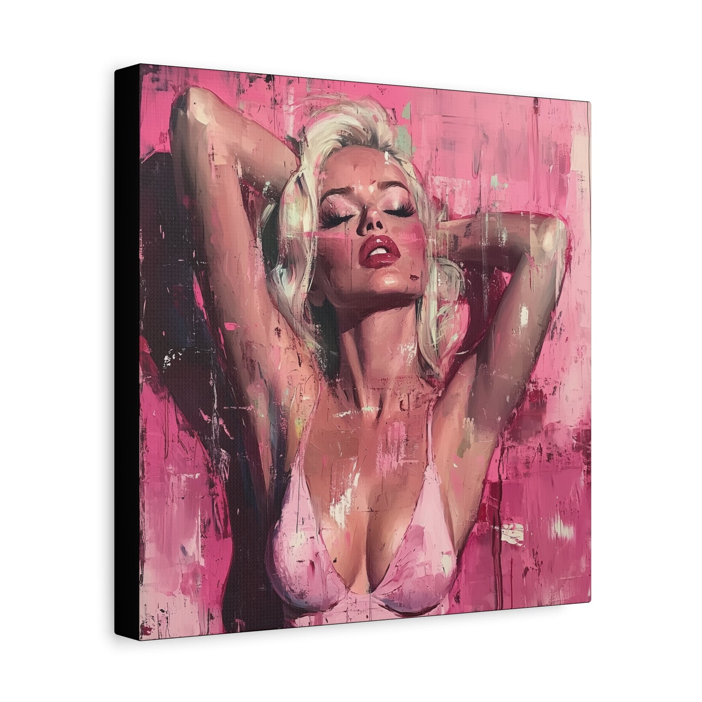 Gallery Wrapped Canvas, Guilt and Grit Adult Art Canvas, Erotic Pinup Art Canvas – Roxie