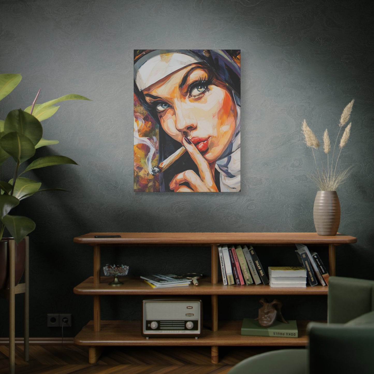 Gallery Wrapped Canvas, Habits and Heresy Art Canvas, Naughty Nuns Art Canvas – Sister Celestine