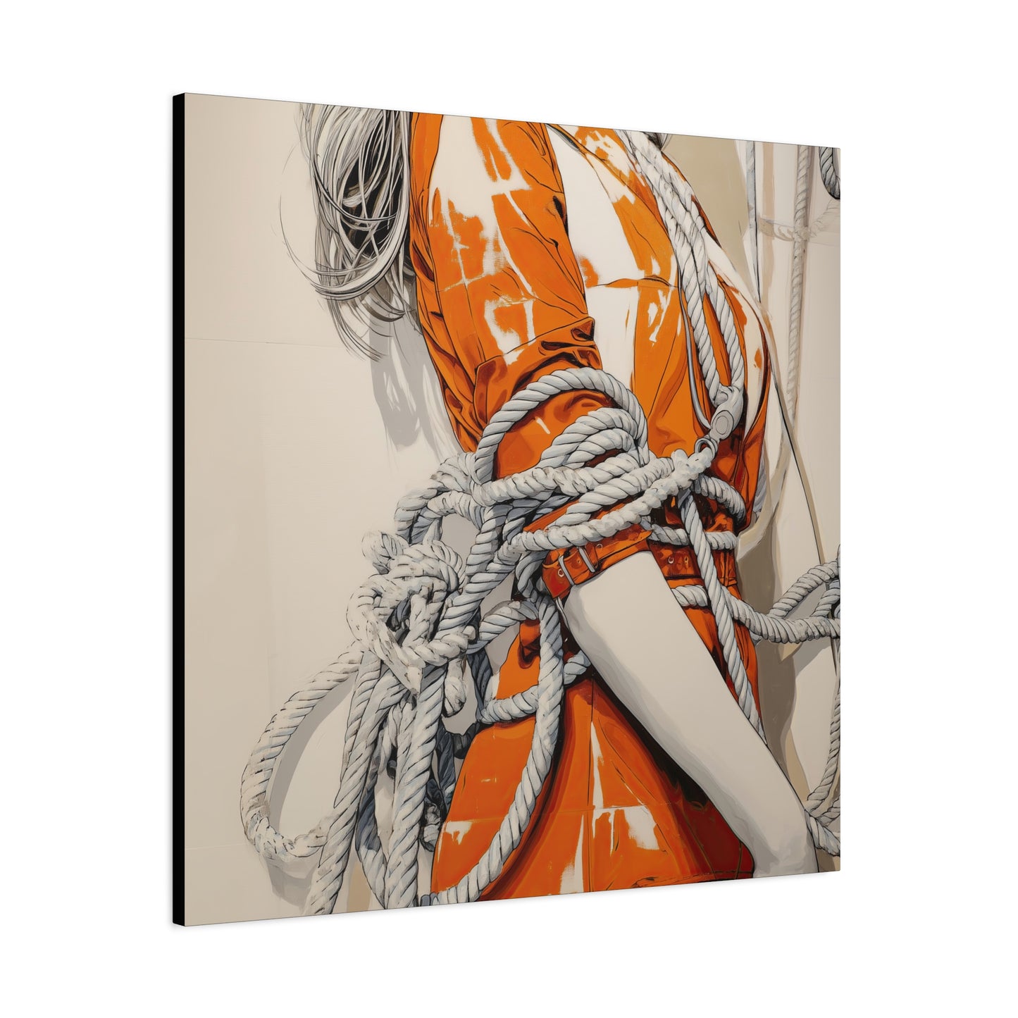 Gallery Wrapped Canvas, Ropes and Reverence Art Canvas, Erotic Shibari Art Canvas – Mei