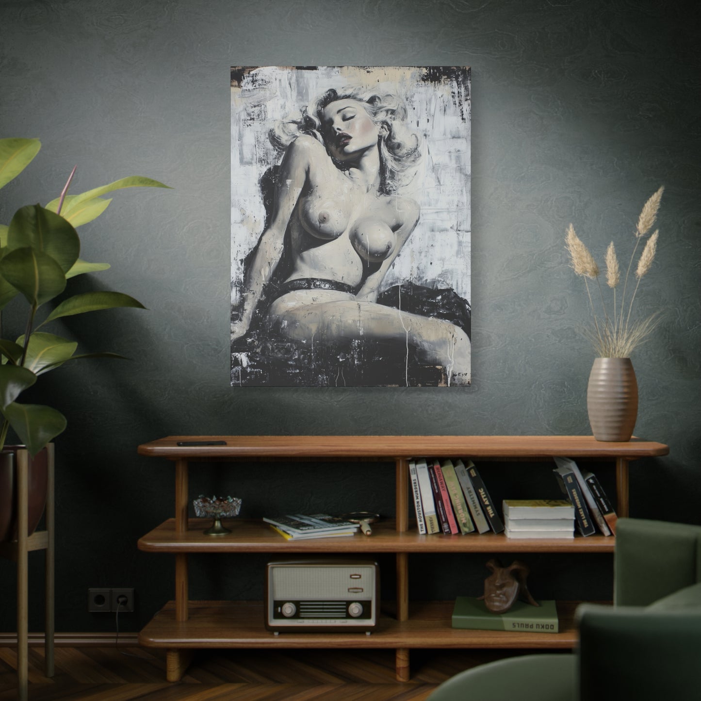 Gallery Wrapped Canvas, Guilt and Grit Adult Art Canvas, Erotic Pinup Art Canvas – Livia