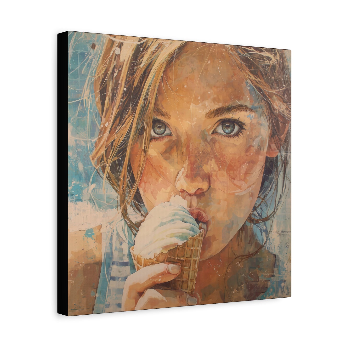 Gallery Wrapped Canvas, Sweet Summer Nostalgia, Sugar and Spice Art Canvas, Ice Cream Dreams Art – Bea