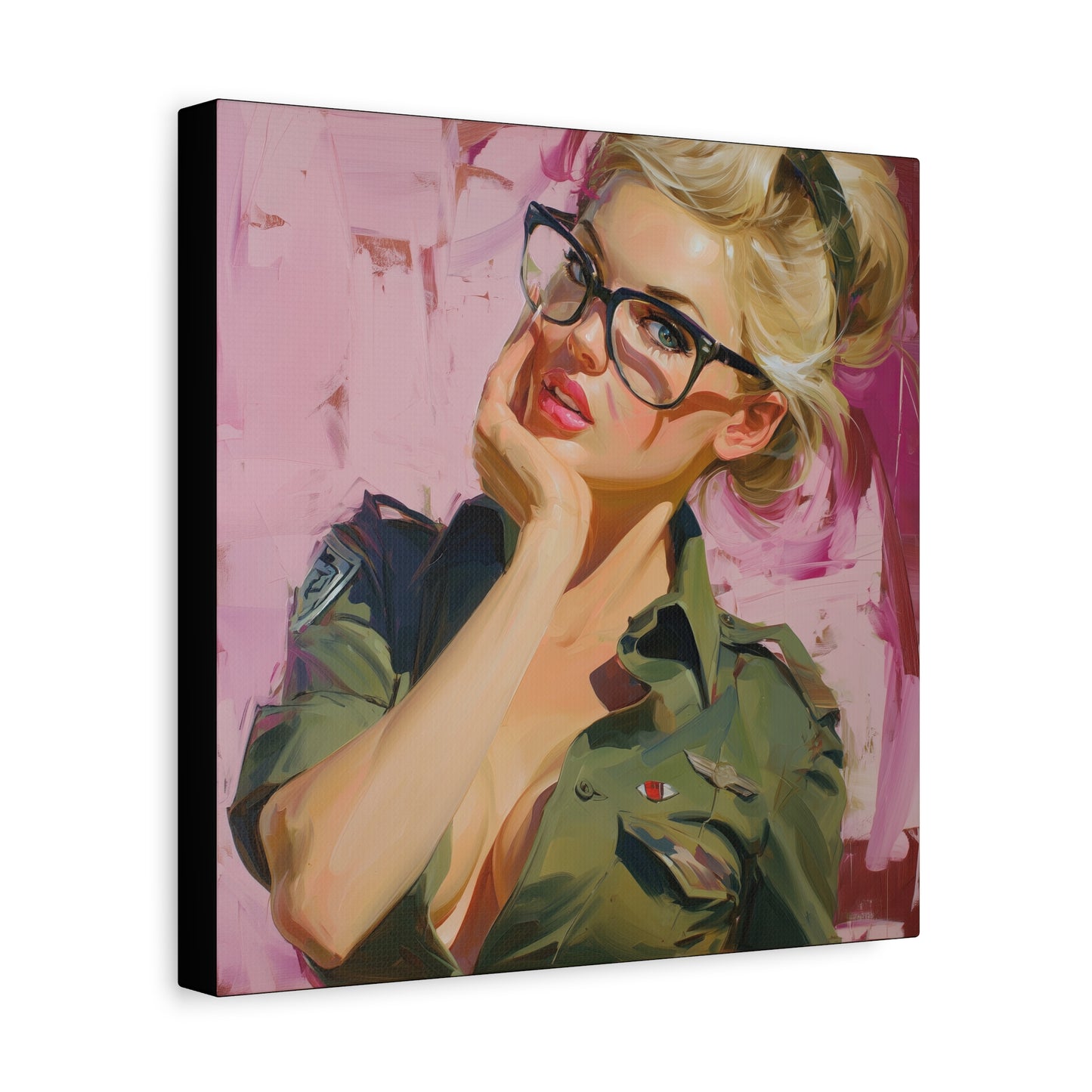Gallery Wrapped Canvas, Liberty and Lace Art Canvas, Erotic Pinup Art Canvas – Roxanne