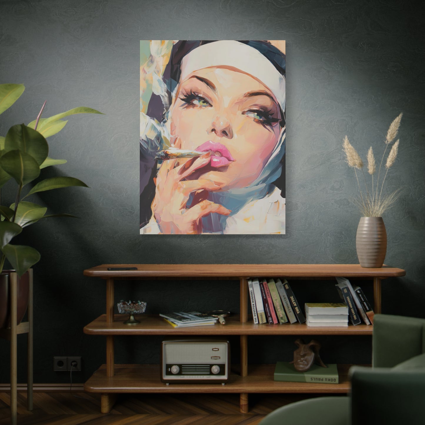 Gallery Wrapped Canvas, Habits and Heresy Art Canvas, Naughty Nuns Art Canvas – Sister Felicity