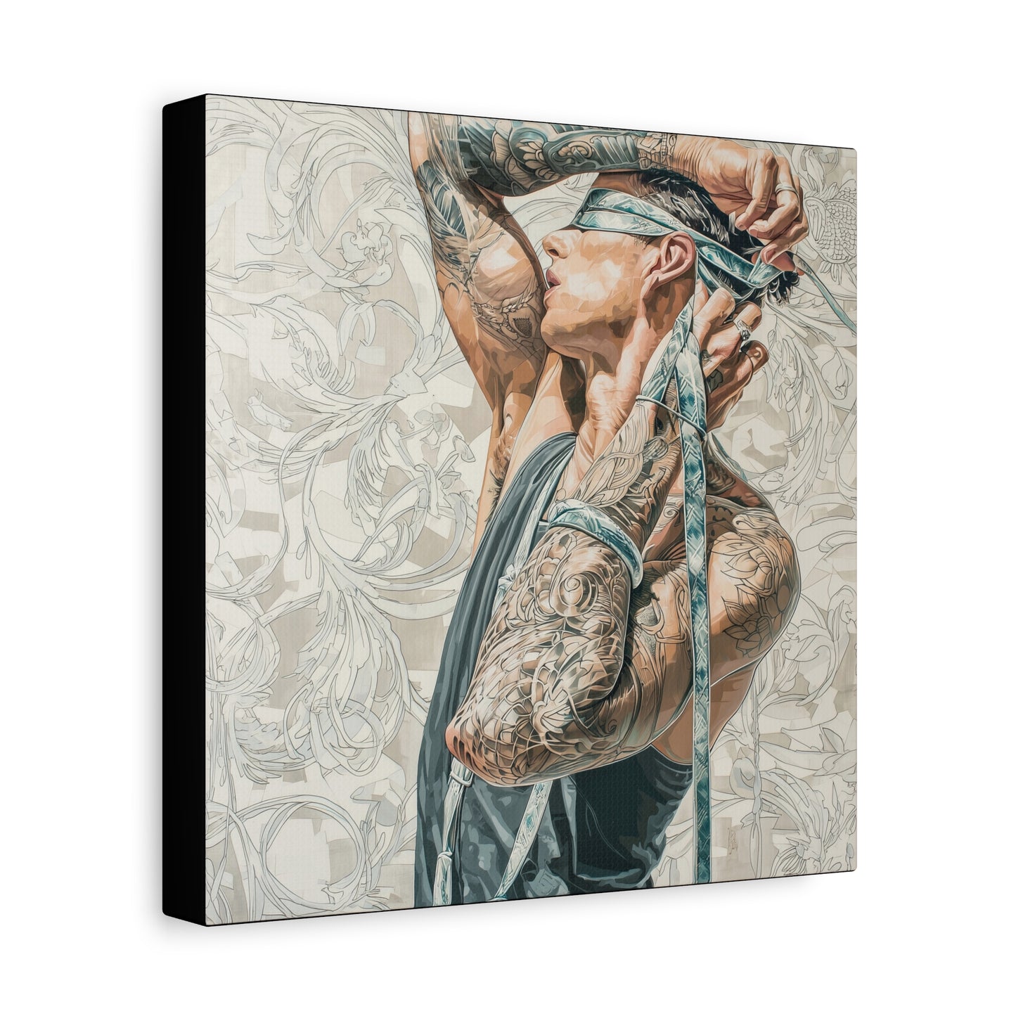 Gallery Wrapped Canvas, Ropes and Reverence Art Canvas, Erotic Shibari Art Canvas – Ronan