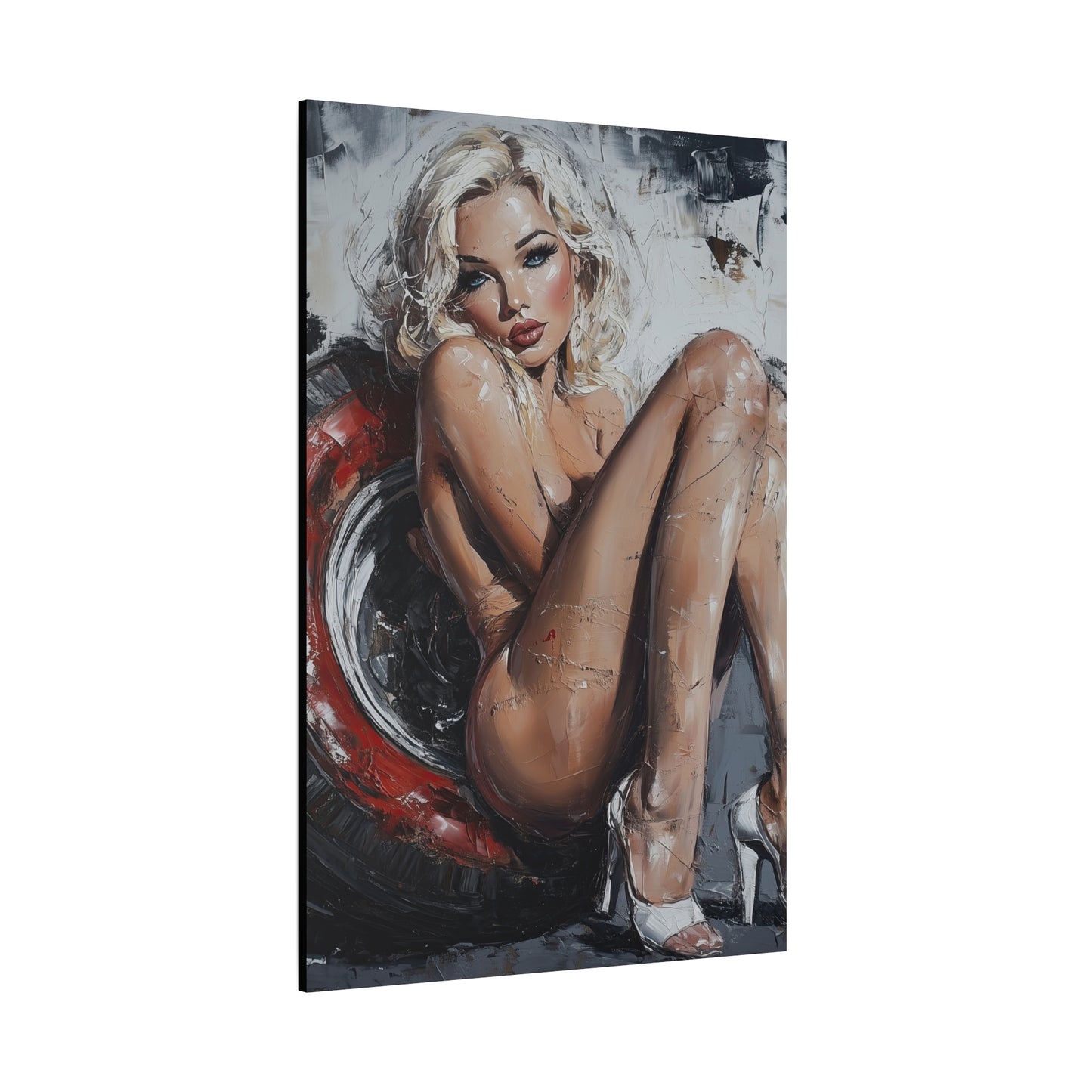 Gallery Wrapped Canvas, Guilt and Grit Adult Art Canvas, Erotic Pinup Art Canvas – Elara