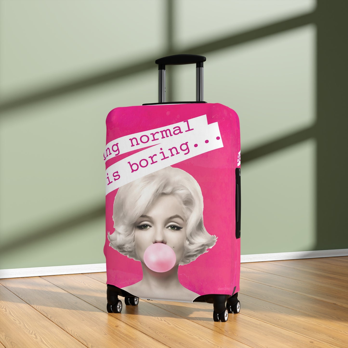 Marilyn Monroe Luggage Cover - Being Boring is Normal - Hot Pink