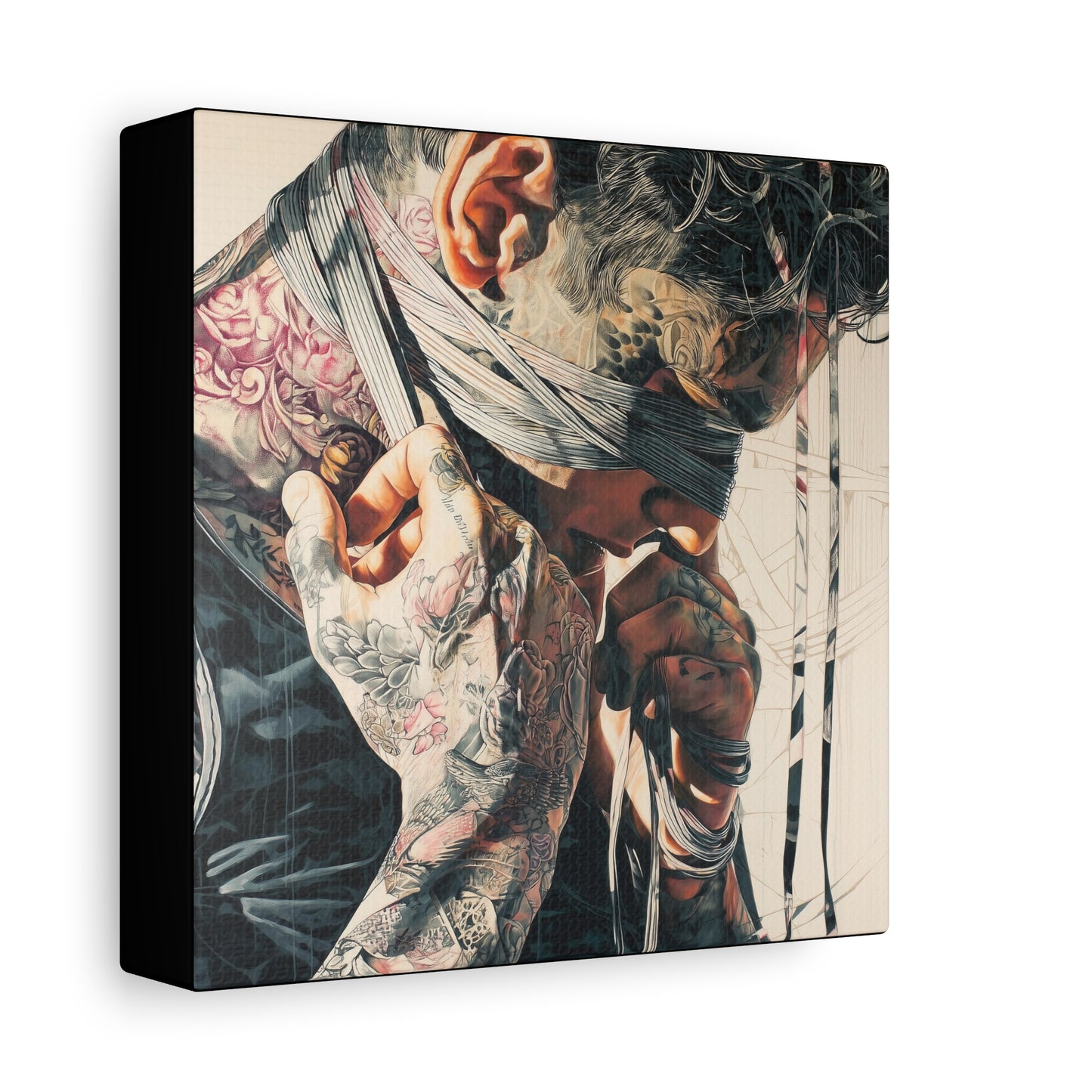 Gallery Wrapped Canvas, Ropes and Reverence Art Canvas, Erotic Shibari Art Canvas – Hiro