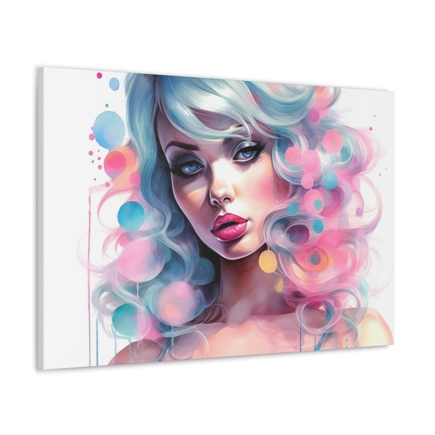 Canvas Gallery Wrapped High-Fashion Wall Art, Stylish Decor, Retro Femme Doll Pop Art – Sylvie