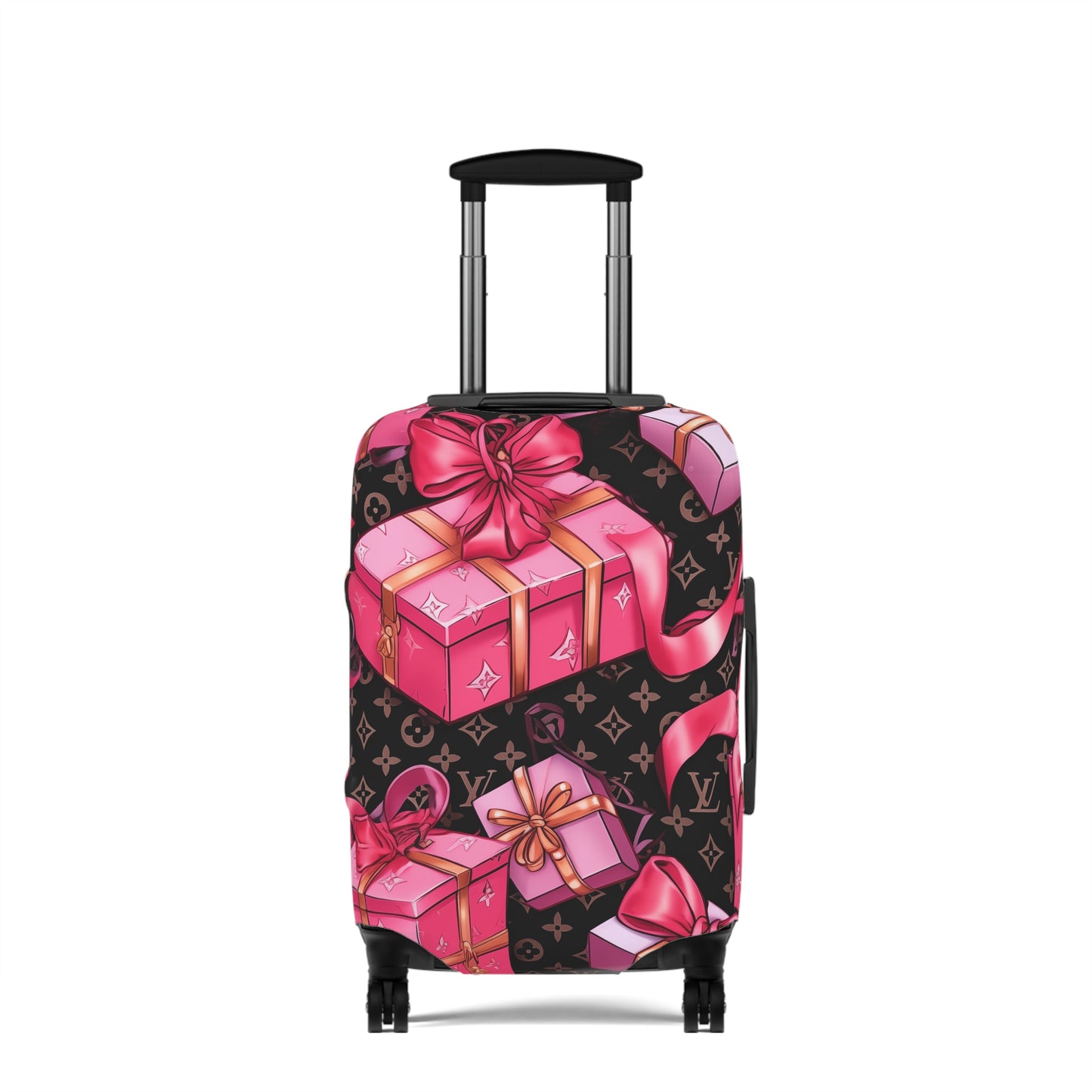 Designer Inspired Luggage Cover - LV Hot Pink
