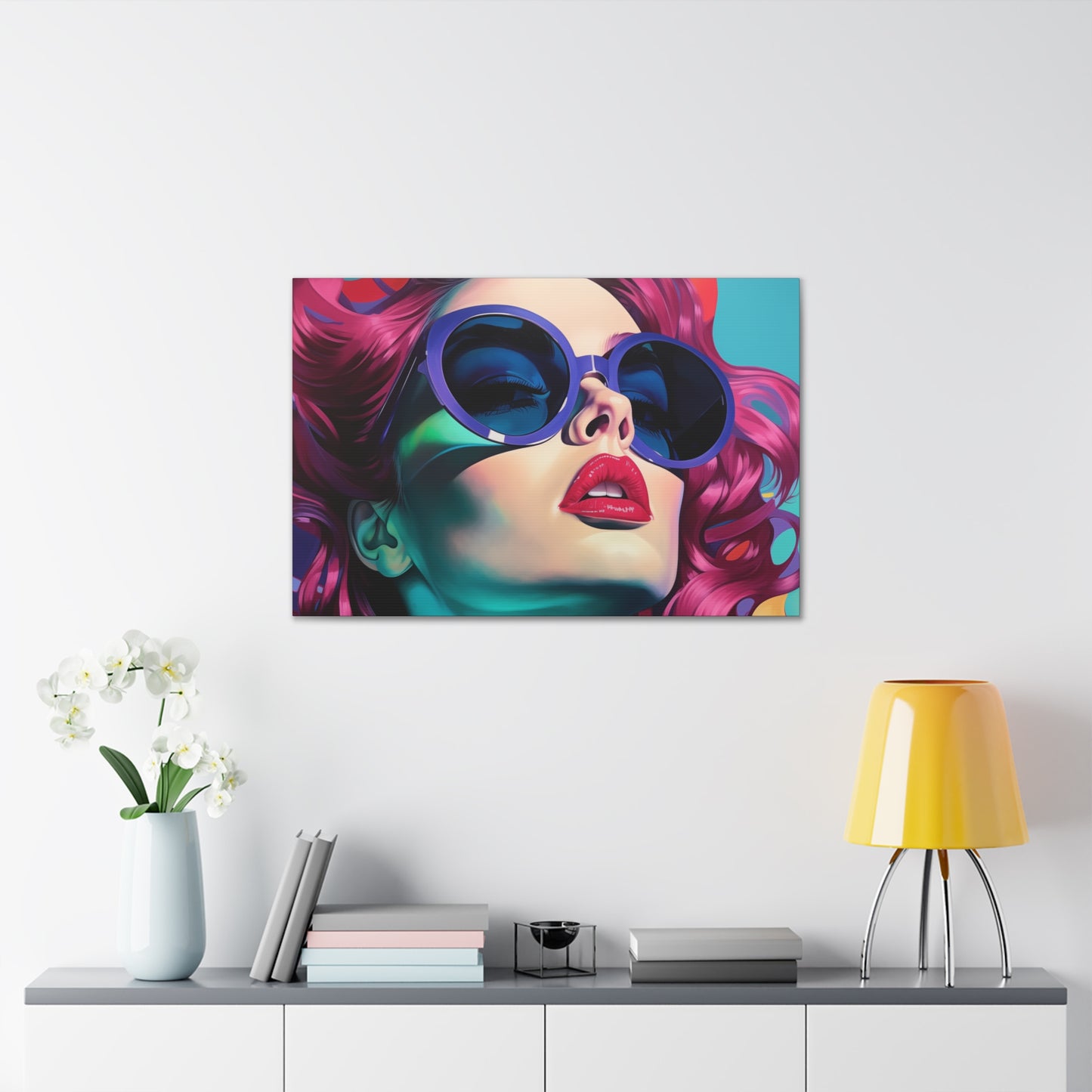 Canvas Gallery Wrapped High-Fashion Wall Art, Stylish Decor, Retro Femme Doll Pop Art – Electra