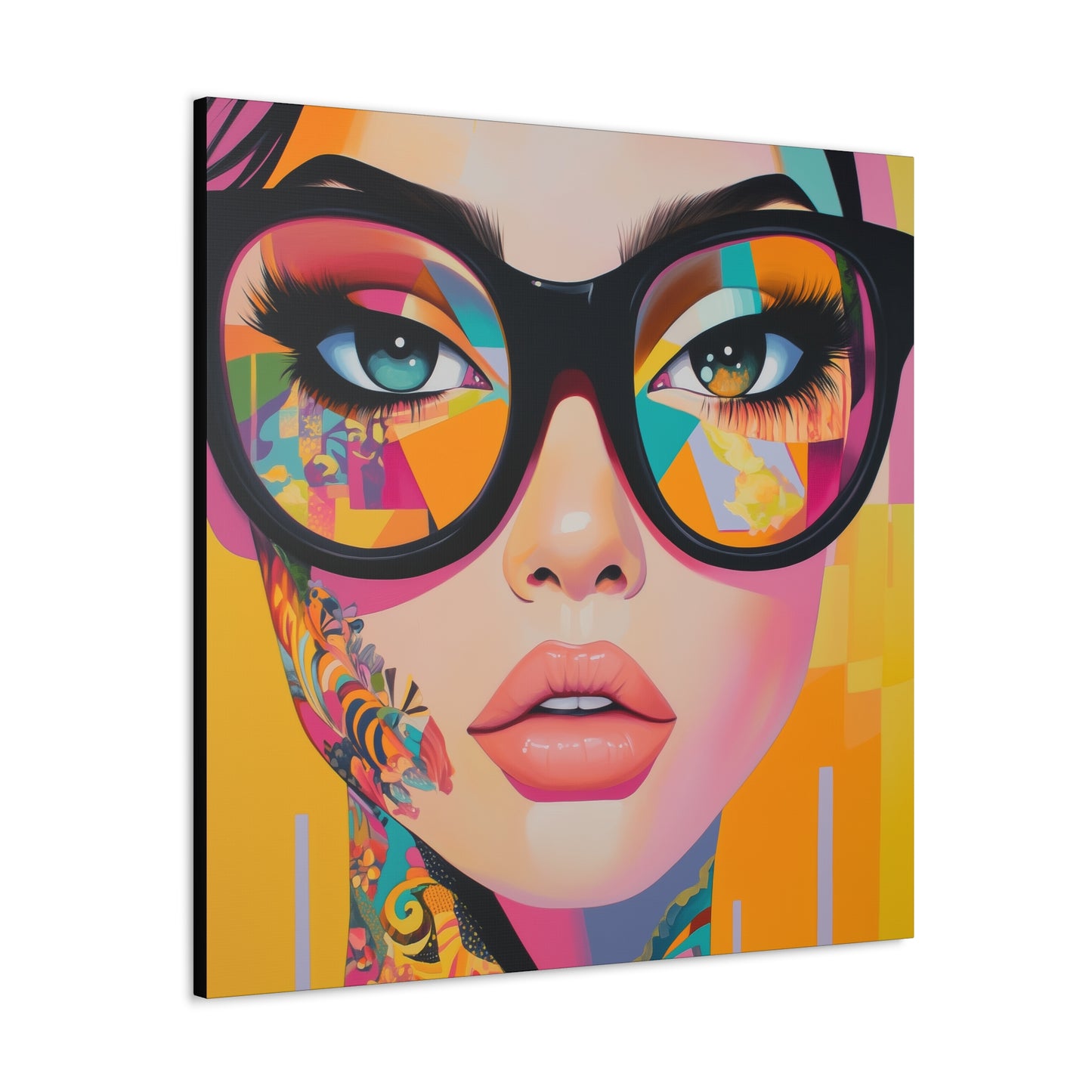 Canvas Gallery Wrap, Ladies in Lenses Wall Art, Abstract Femme Girl Art - Sabrina