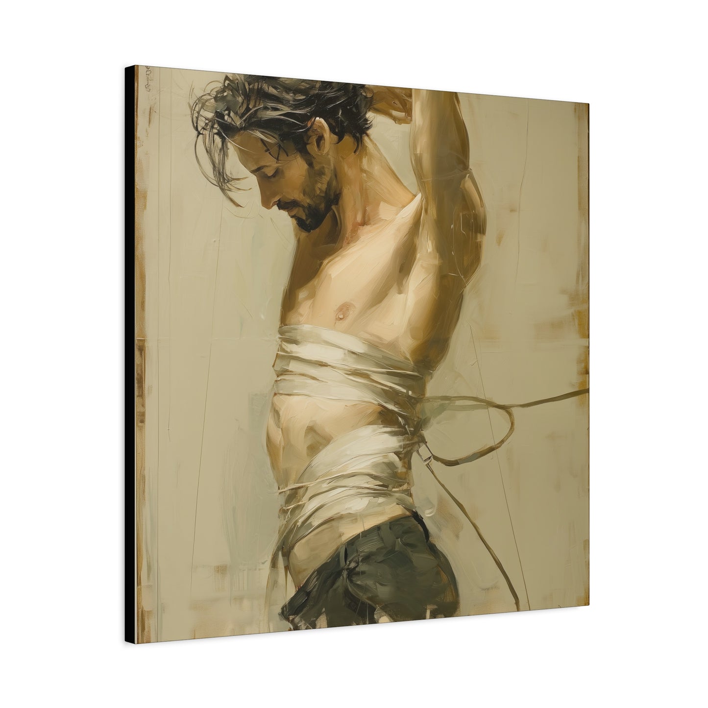 Gallery Wrapped Canvas, Ropes and Reverence Art Canvas, Erotic Shibari Art Canvas – Dante
