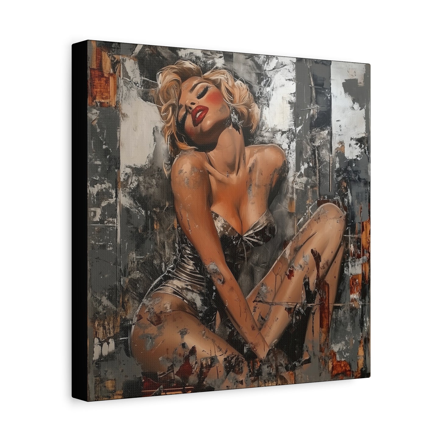 Gallery Wrapped Canvas, Guilt and Grit Adult Art Canvas, Erotic Pinup Art Canvas – Juliette