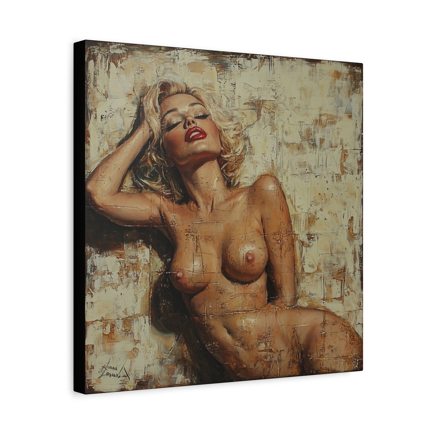 Gallery Wrapped Canvas, Guilt and Grit Adult Art Canvas, Erotic Pinup Art Canvas – Amelie