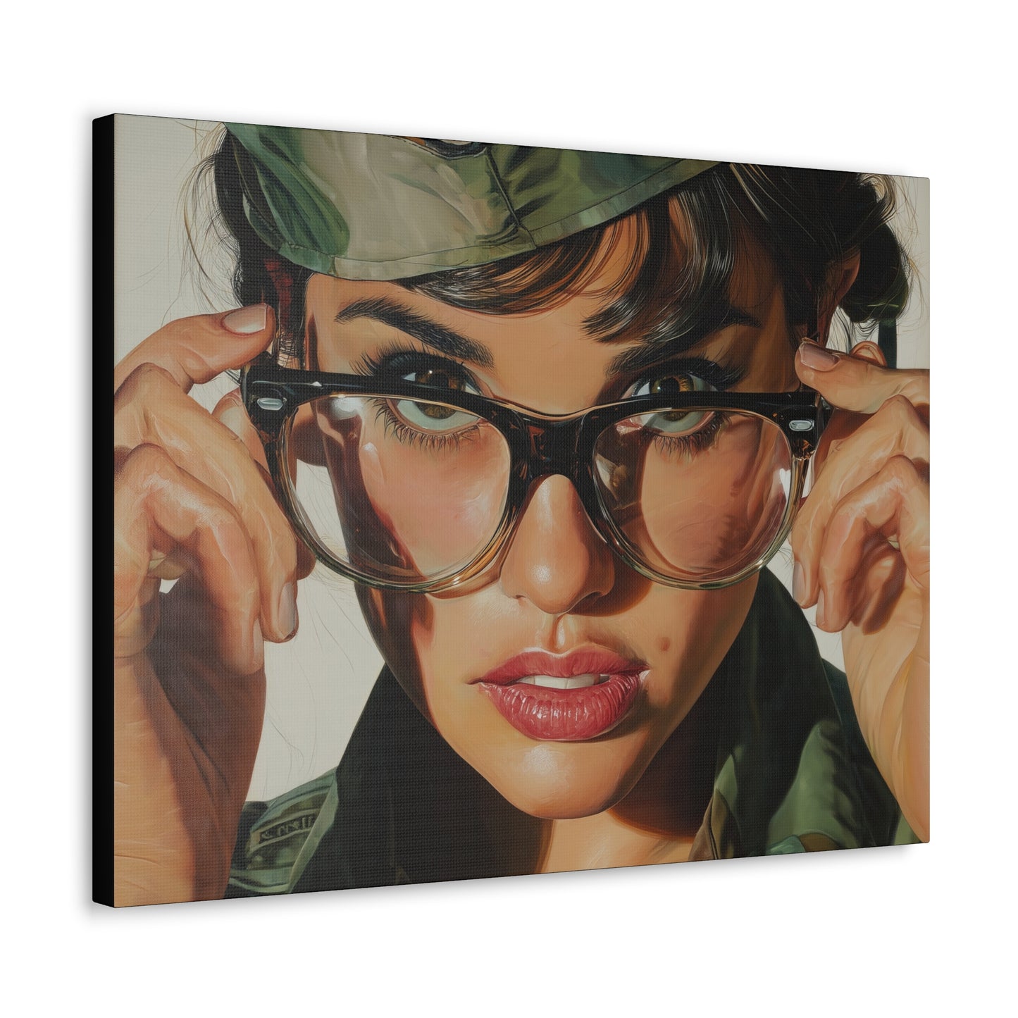 Gallery Wrapped Canvas, Liberty and Lace Art Canvas, Erotic Pinup Art Canvas – Erica