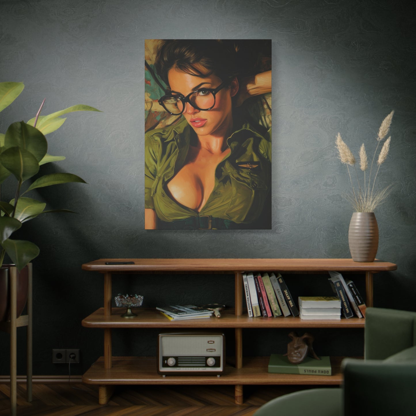 Gallery Wrapped Canvas, Liberty and Lace Art Canvas, Erotic Pinup Art Canvas – Darla