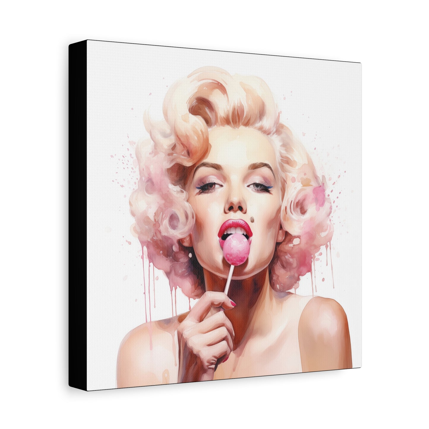 Canvas Wall Art, Gallery Wrapped Pop Art, Celebrity Wall Art – Marilyn Monroe - Lollipop