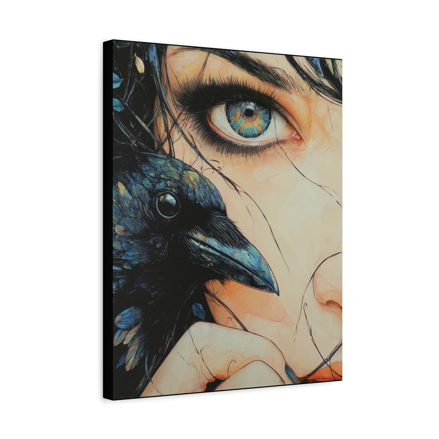 Gallery Wrapped Canvas, Myth and Bones Gothic Art Canvas, Dark Muse Canvas - Zephyra