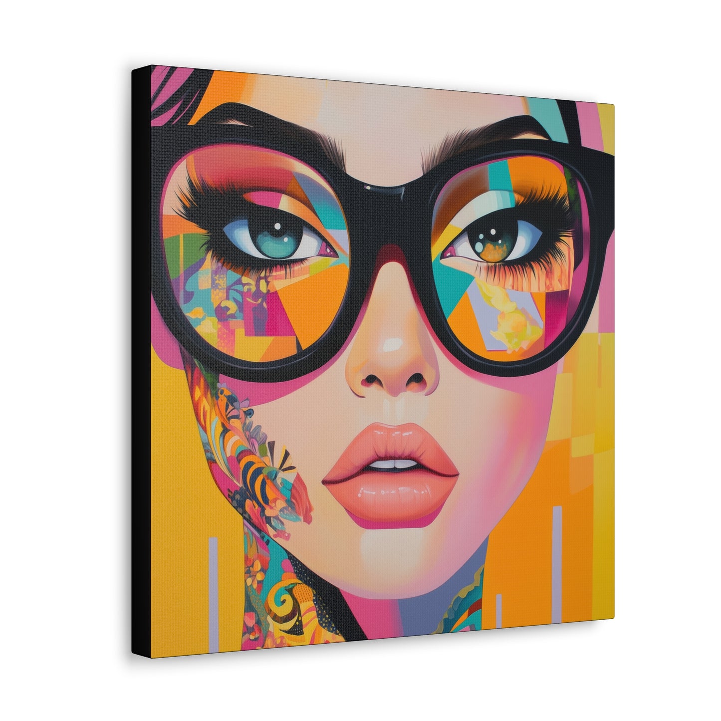 Canvas Gallery Wrap, Ladies in Lenses Wall Art, Abstract Femme Girl Art - Sabrina