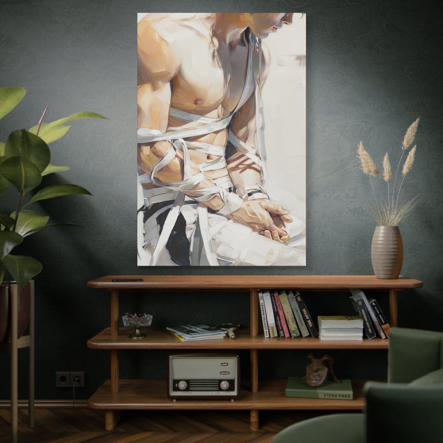 Gallery Wrapped Canvas, Ropes and Reverence Art Canvas, Erotic Shibari Art Canvas – Kenji