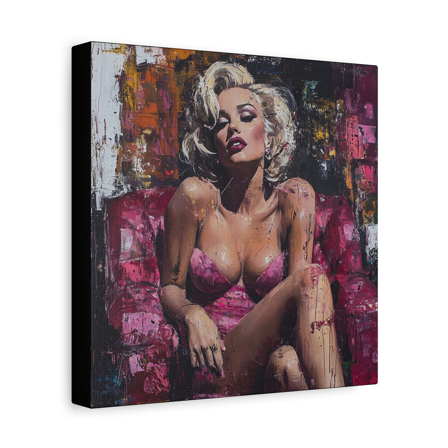 Gallery Wrapped Canvas, Guilt and Grit Art Canvas, Erotic Pinup Art Canvas – Alexis