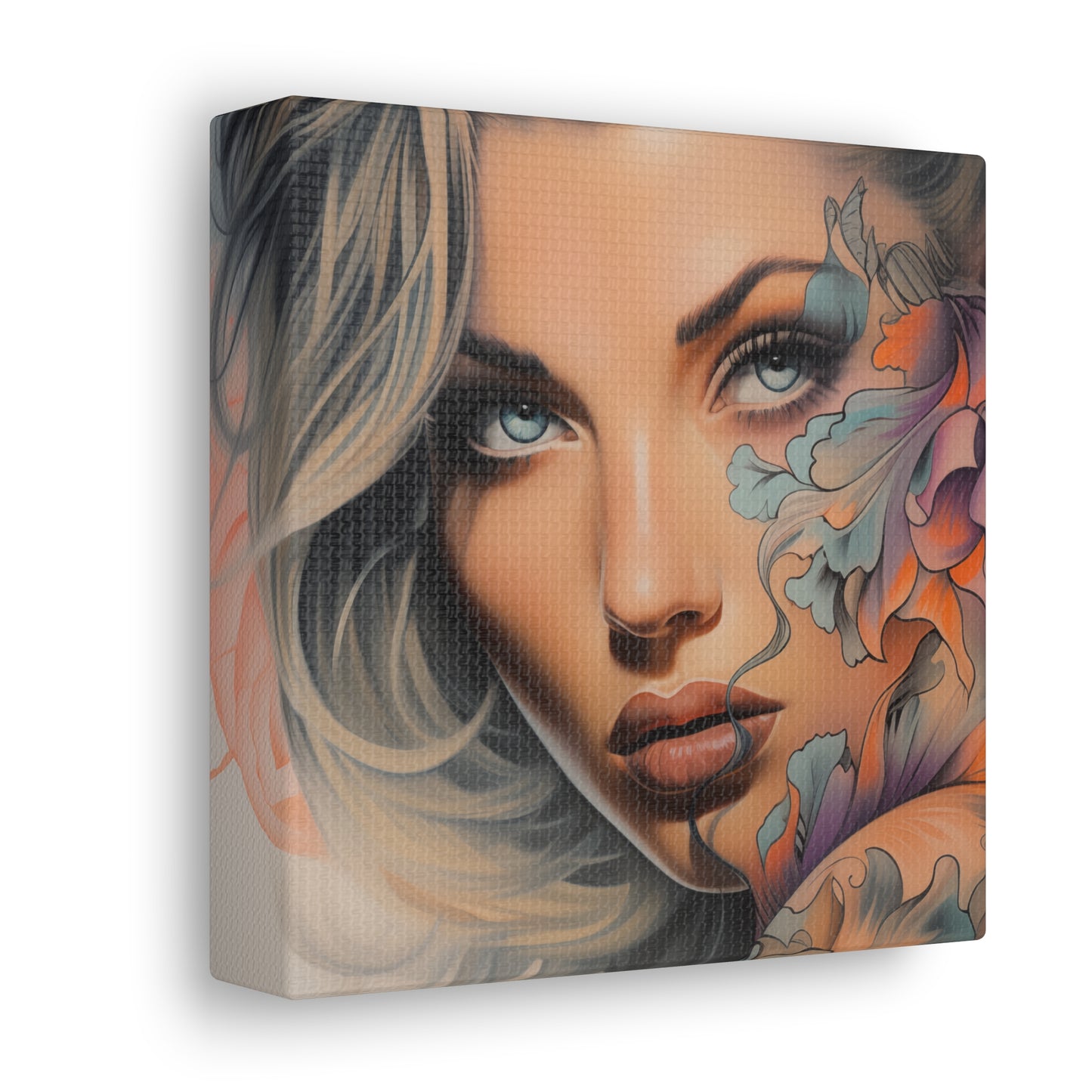 Gallery Wrapped Canvas, Edgy Tattooed Beauty, Urban Pop Art Canvas – Bella