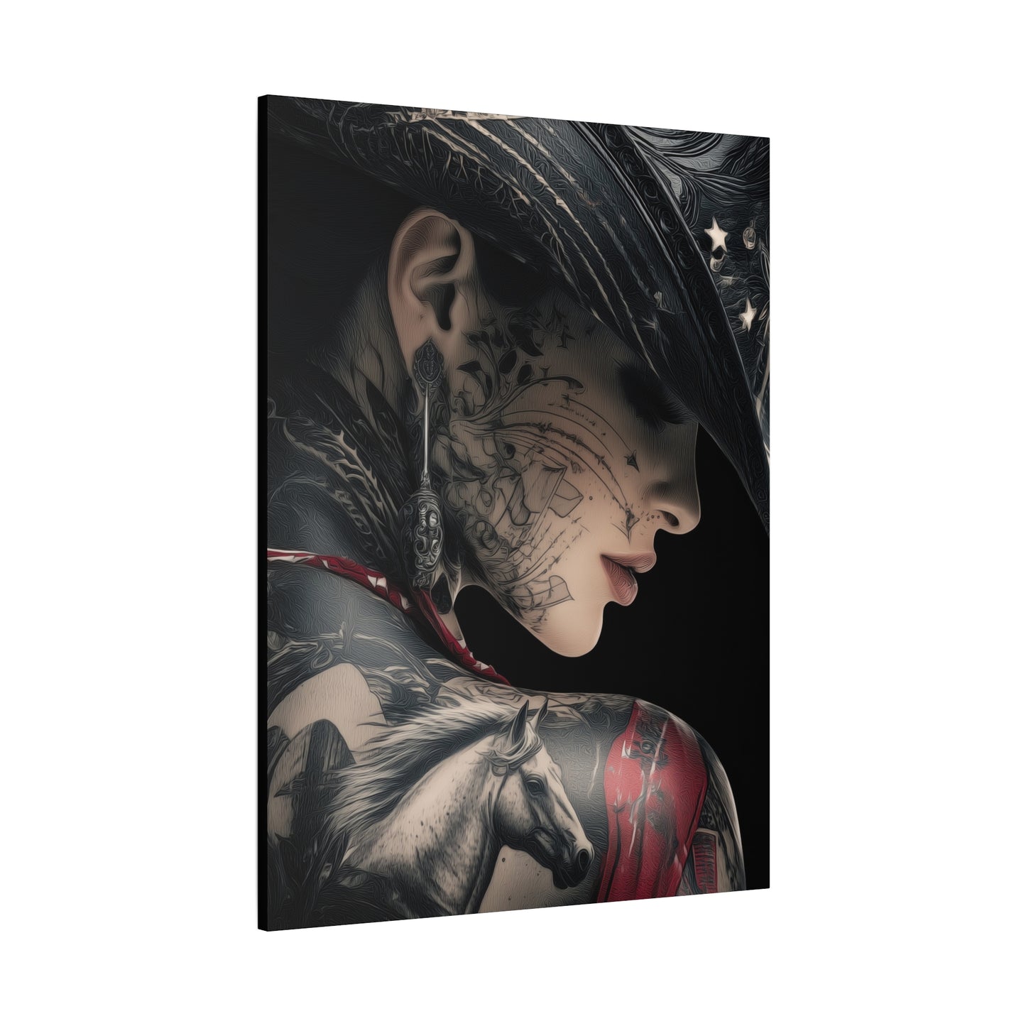 Gallery Wrapped Canvas, Wranglers and Wreckage Art Canvas, Erotic Pinup Art Canvas – Cassie