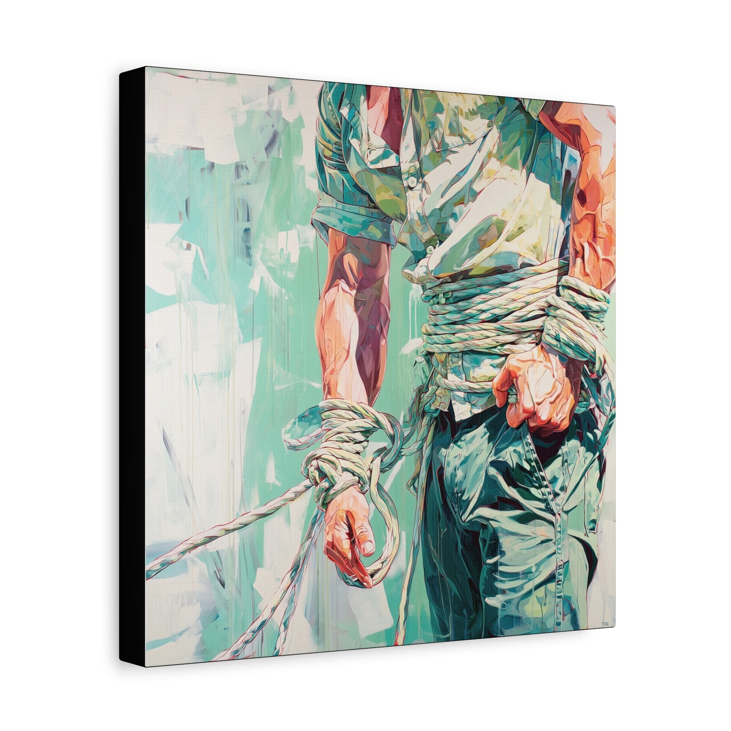 Gallery Wrapped Canvas, Ropes and Reverence Art Canvas, Erotic Shibari Art Canvas – Jiro