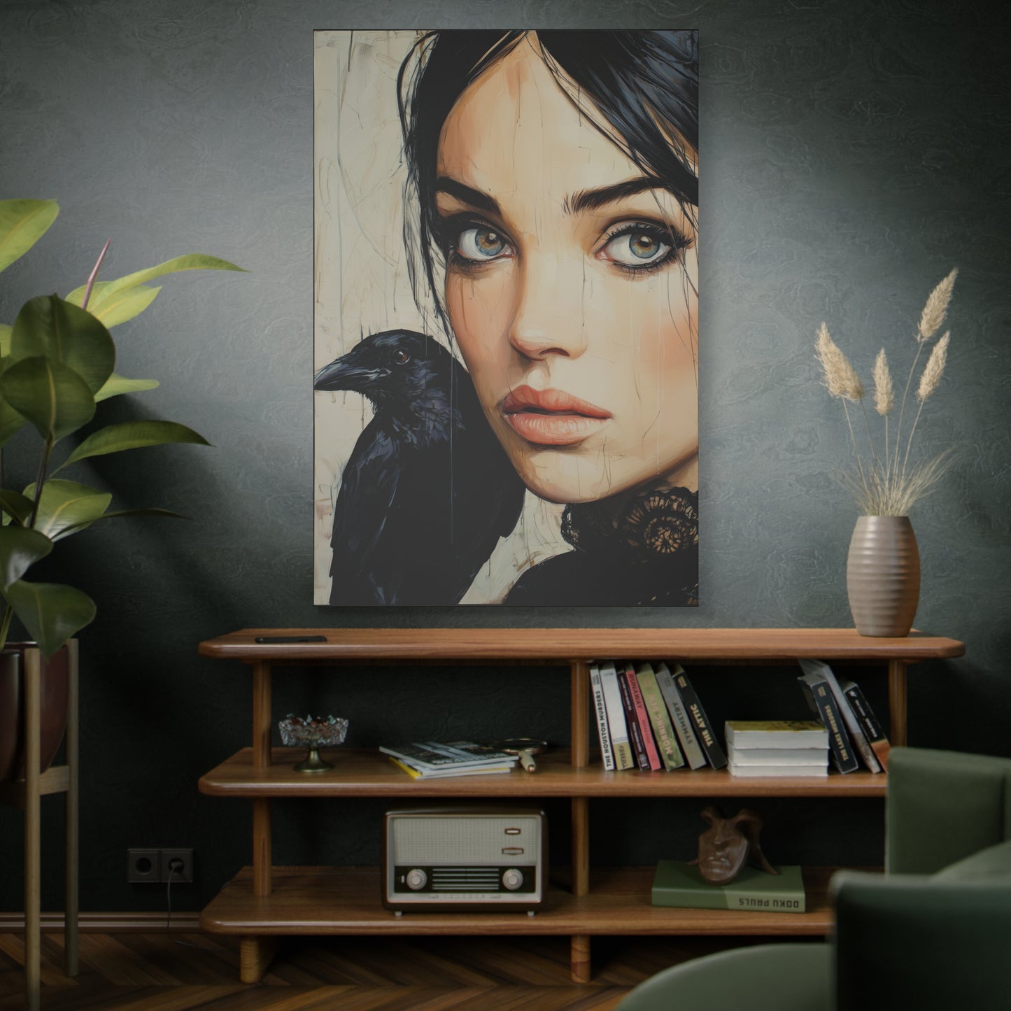 Gallery Wrapped Canvas, Myth and Bones Gothic Art Canvas, Dark Muse Canvas - Blythe