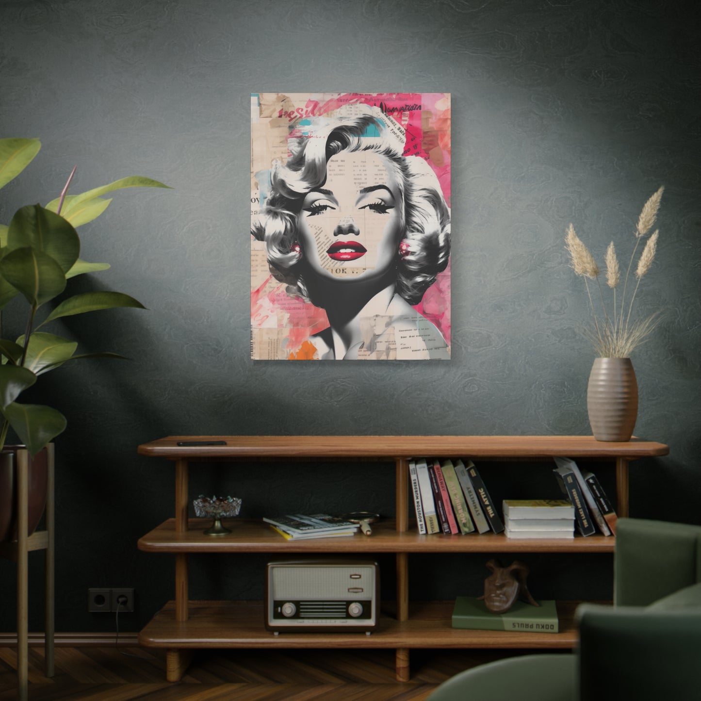 Canvas Wall Art, Gallery Wrapped Pop Art, Celebrity Wall Art – Marilyn Monroe - Newsprint