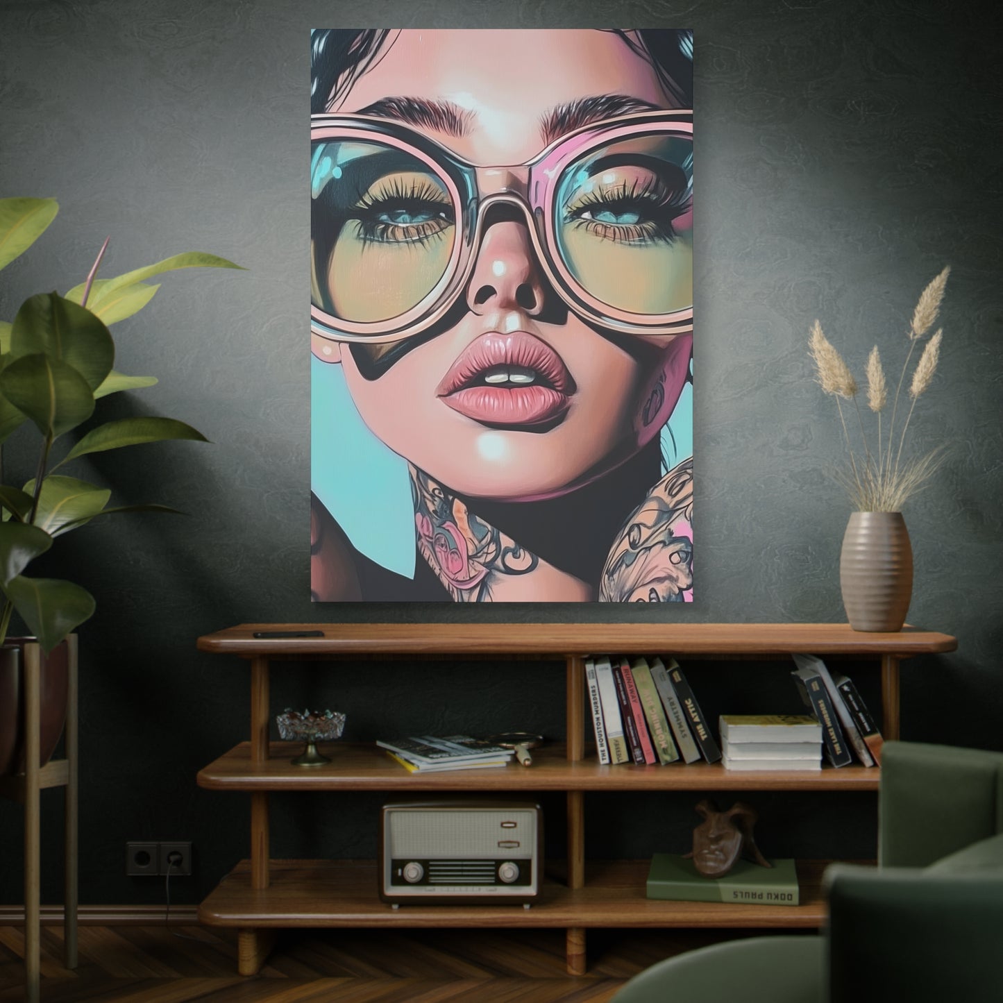 Canvas Gallery Wrap, Ladies in Lenses Wall Art, Abstract Femme Girl Art - Kiki