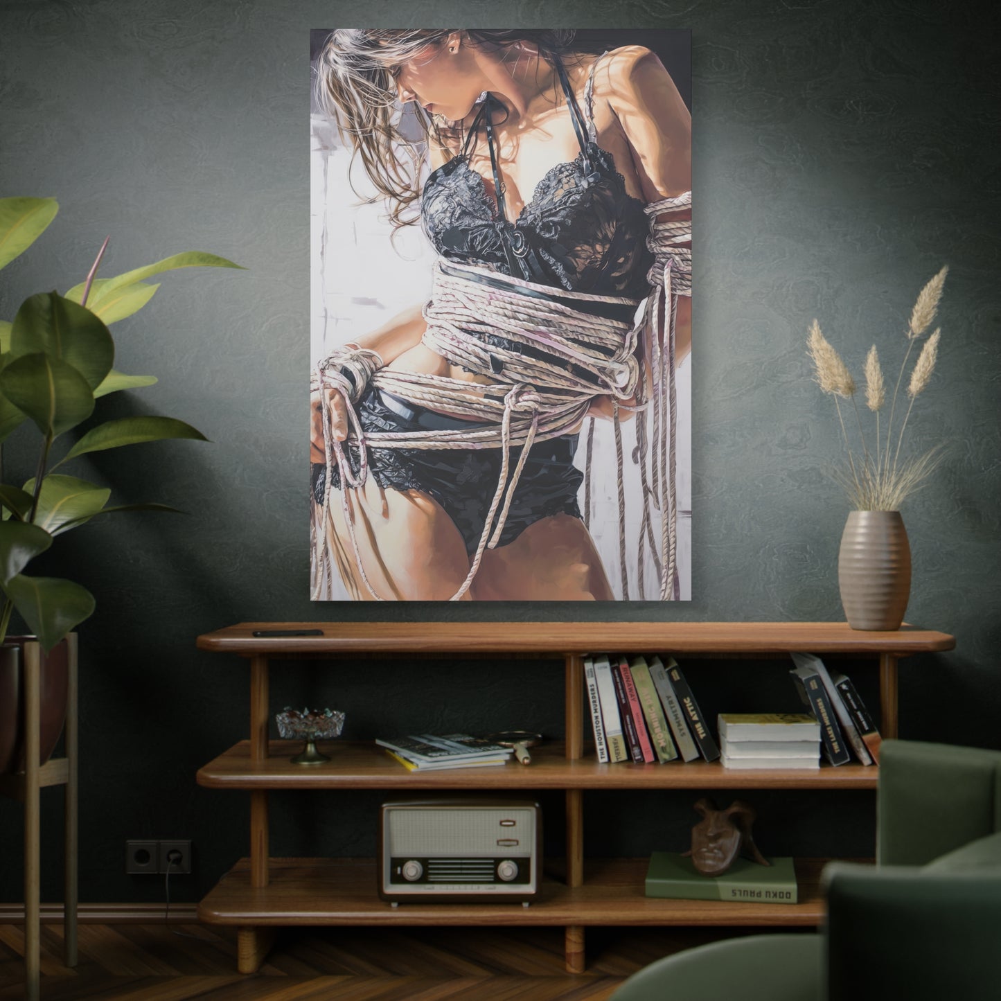Gallery Wrapped Canvas, Ropes and Reverence Art Canvas, Erotic Shibari Art Canvas – Amara
