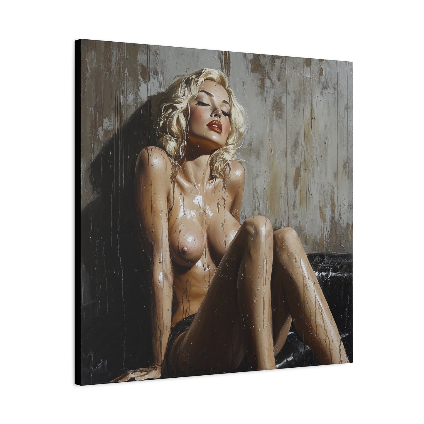 Gallery Wrapped Canvas, Guilt and Grit Adult Art Canvas, Erotic Pinup Art Canvas – Estelle