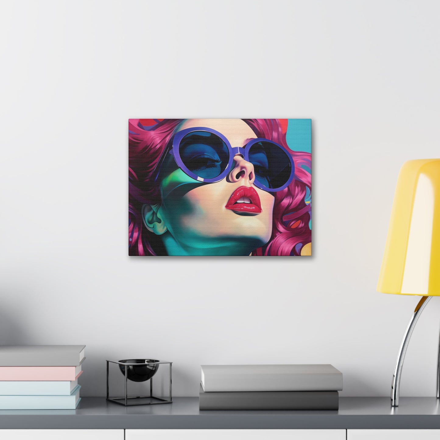 Canvas Gallery Wrapped High-Fashion Wall Art, Stylish Decor, Retro Femme Doll Pop Art – Electra