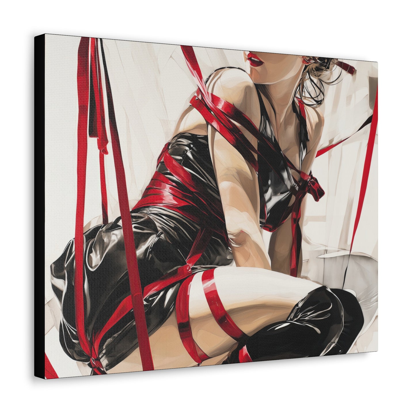 Gallery Wrapped Canvas, Ropes and Reverence Art Canvas, Erotic Shibari Art Canvas – Monica