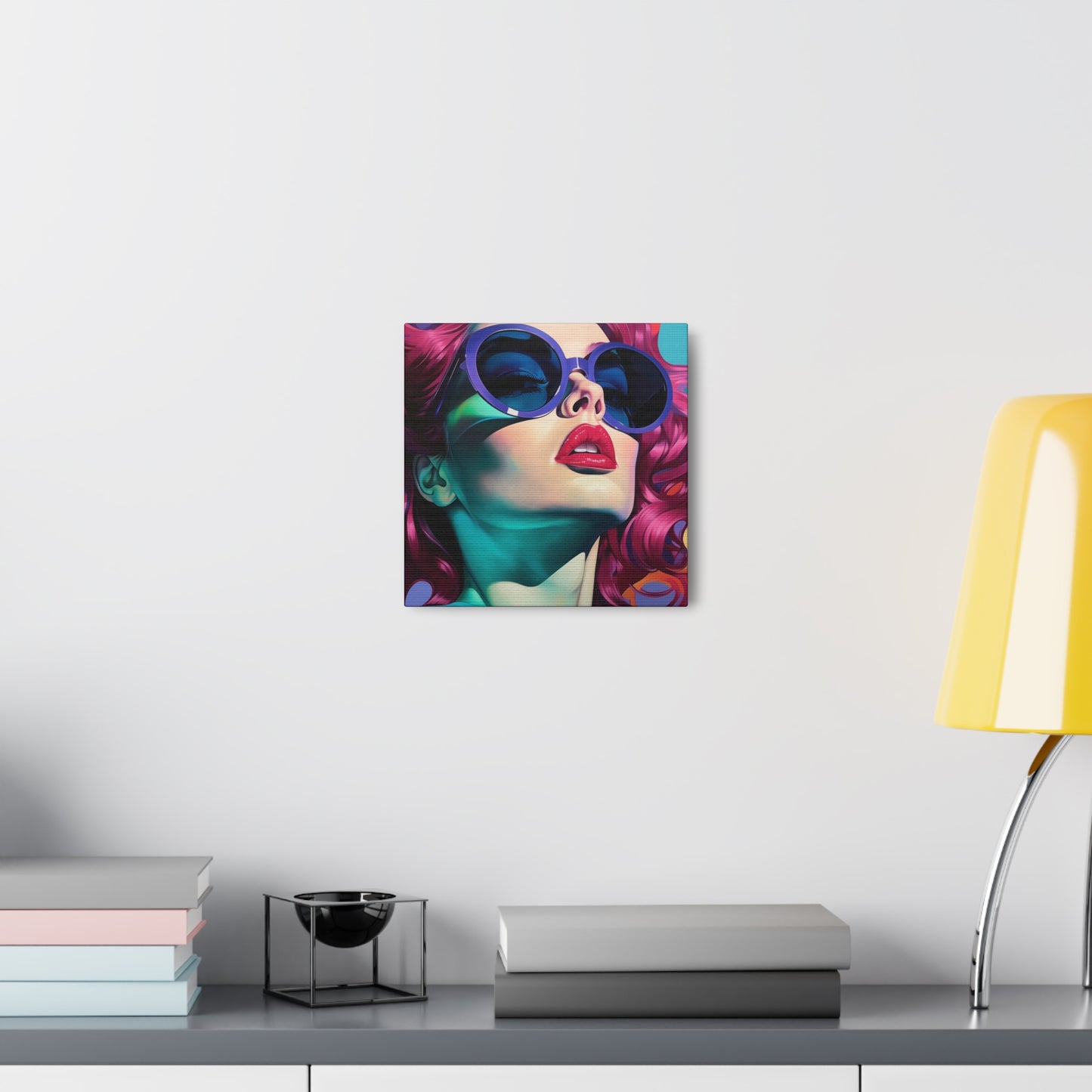 Canvas Gallery Wrapped High-Fashion Wall Art, Stylish Decor, Retro Femme Doll Pop Art – Electra