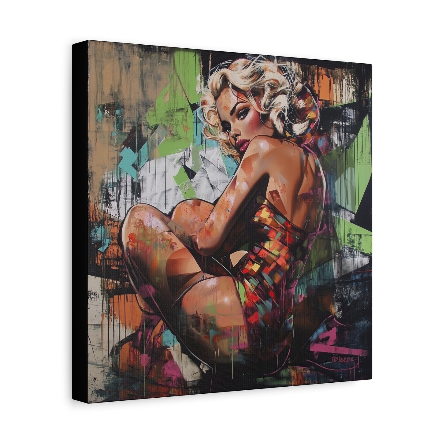 Gallery Wrapped Canvas, Guilt and Grit Adult Art Canvas, Erotic Pinup Art Canvas – Selene