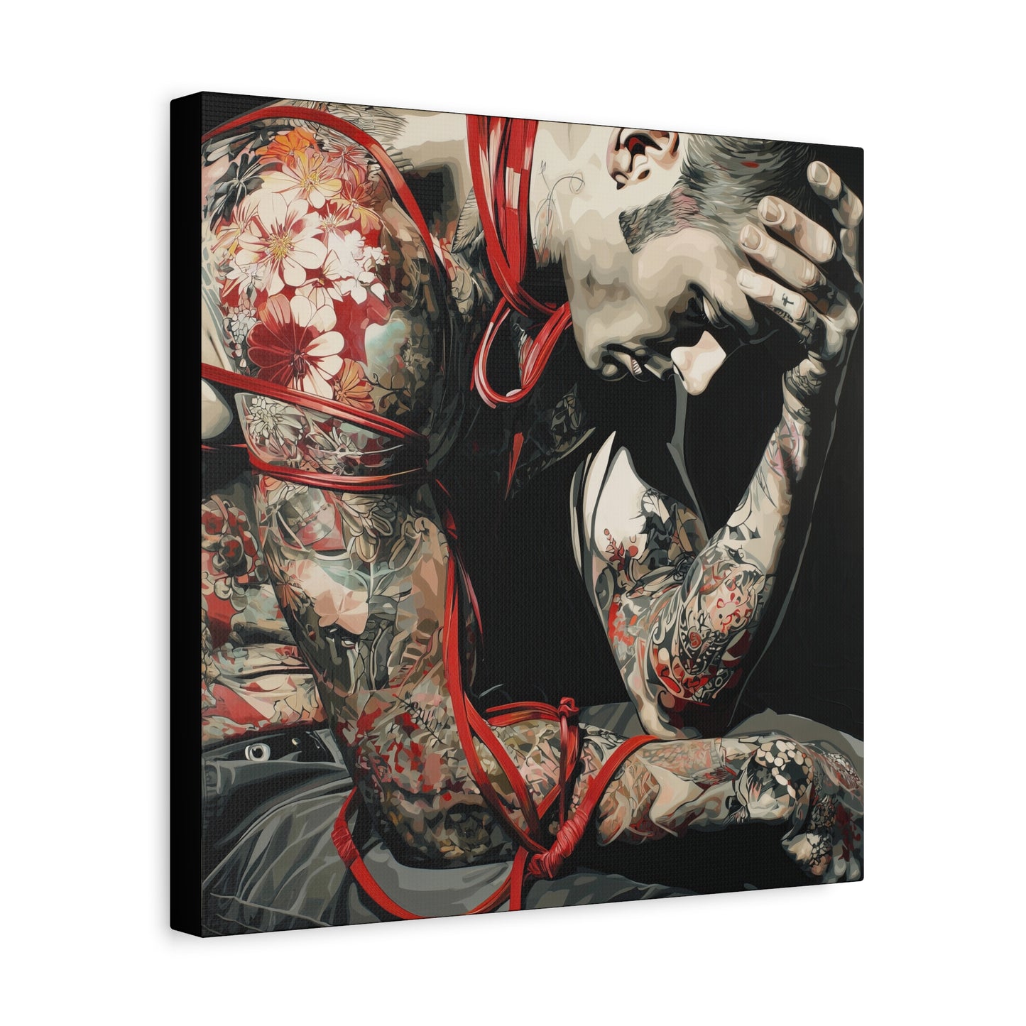 Gallery Wrapped Canvas, Ropes and Reverence Art Canvas, Erotic Shibari Art Canvas – Dorian