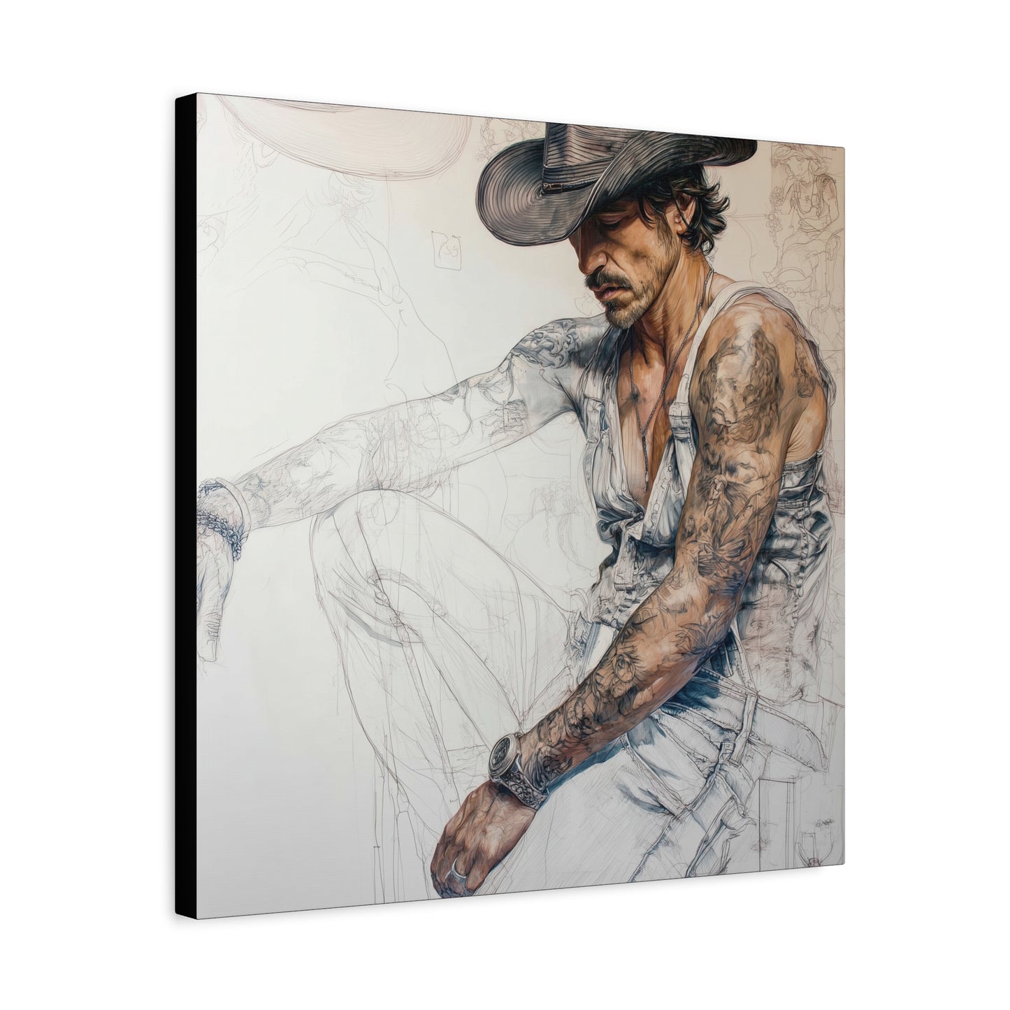 Gallery Wrapped Canvas, Wranglers and Wreckage Art Canvas, Erotic Pinup Art Canvas – Maverick