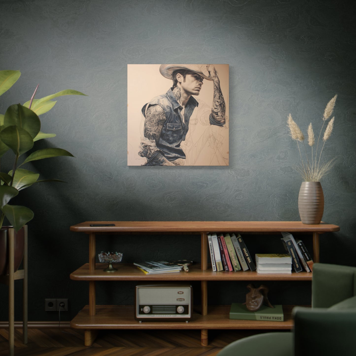 Gallery Wrapped Canvas, Wranglers and Wreckage Art Canvas, Erotic Pinup Art Canvas – Clay