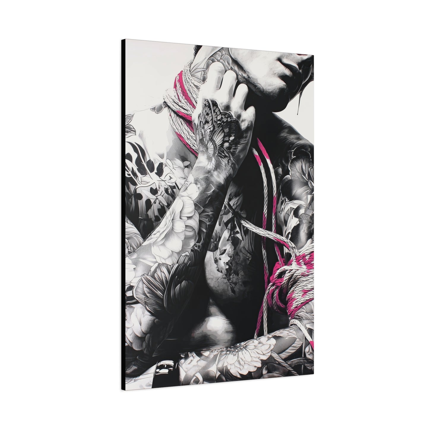 Gallery Wrapped Canvas, Ropes and Reverence Art Canvas, Erotic Shibari Art Canvas – Kaito