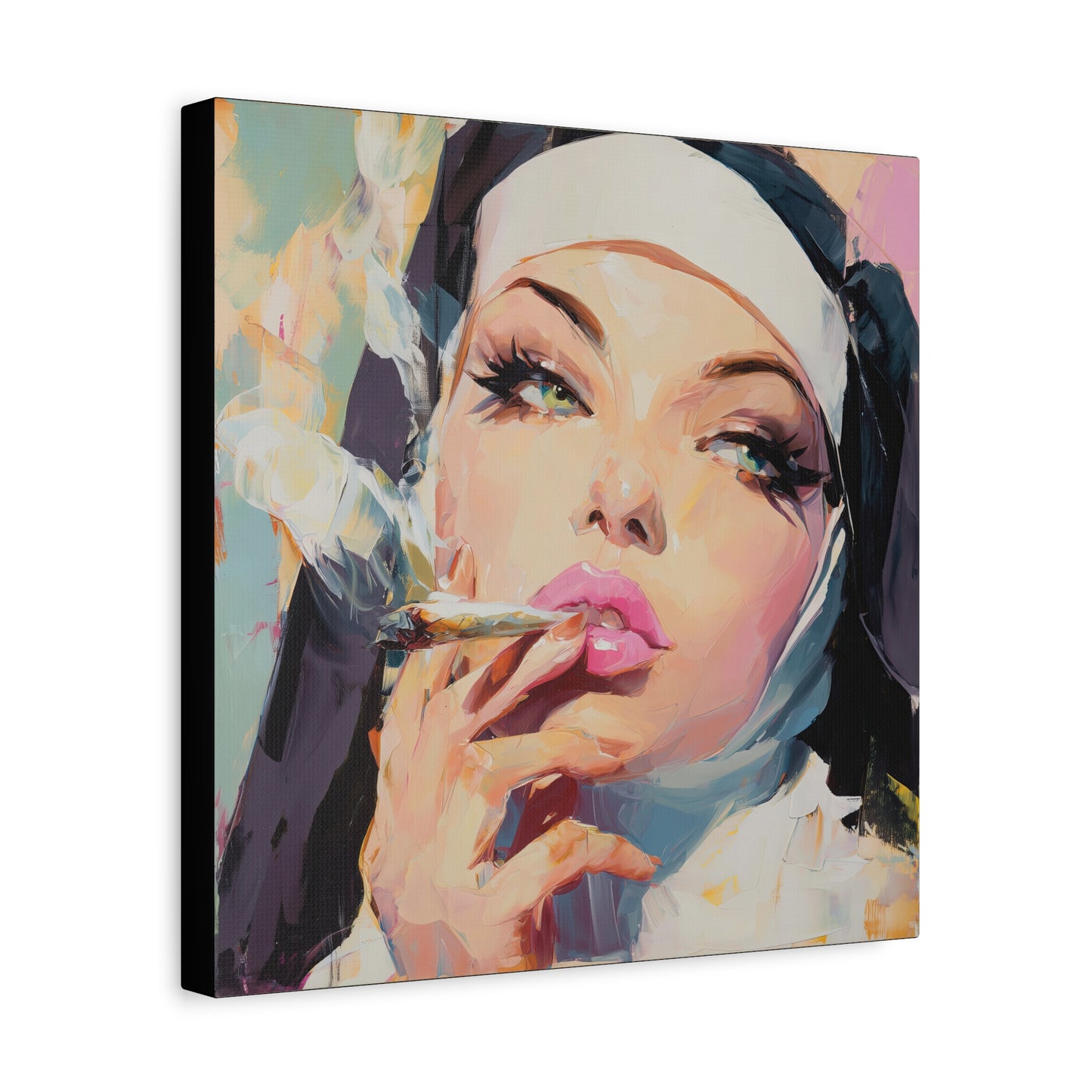 Gallery Wrapped Canvas, Habits and Heresy Art Canvas, Naughty Nuns Art Canvas – Sister Felicity