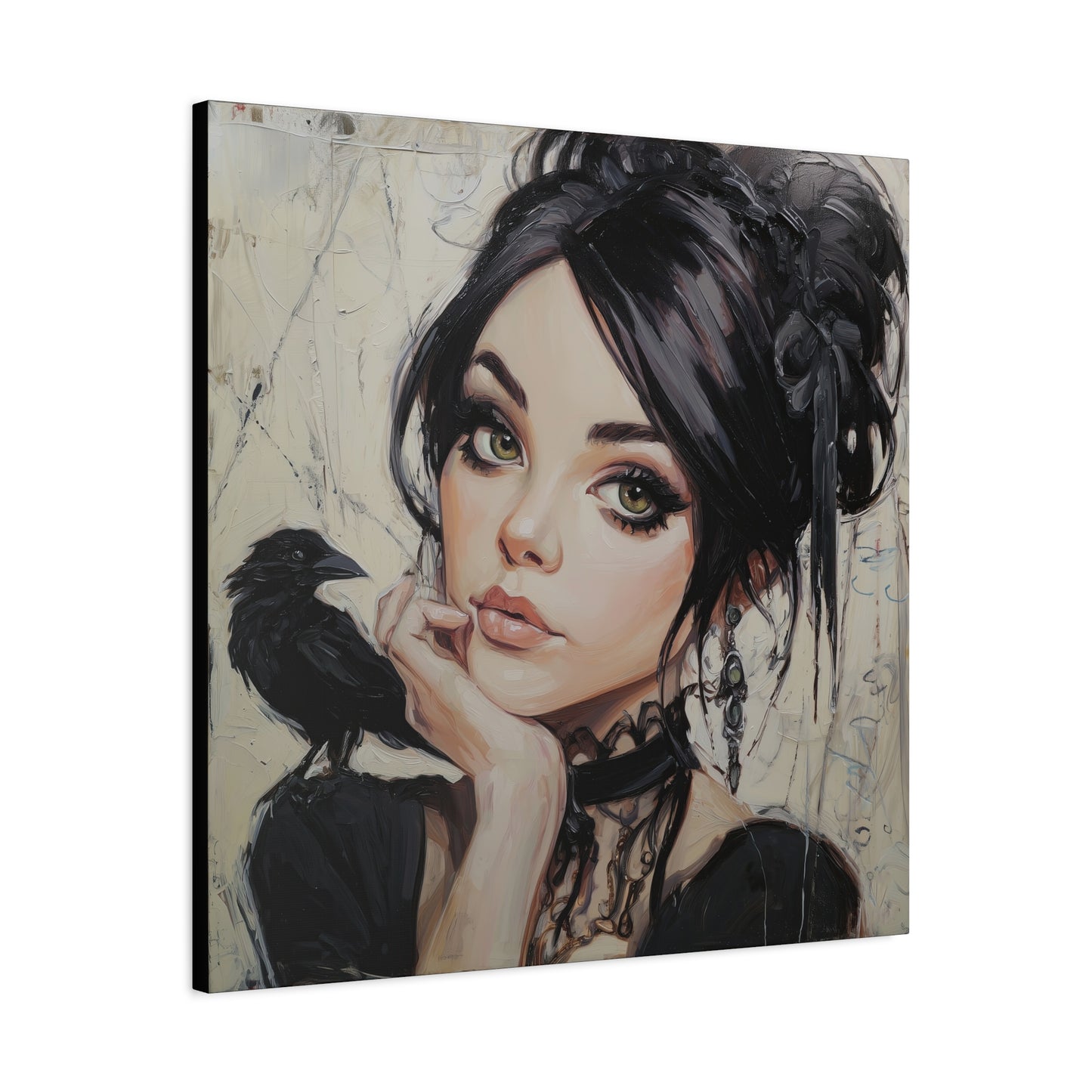 Gallery Wrapped Canvas, Myth and Bones Gothic Art Canvas, Dark Muse Canvas - Verity